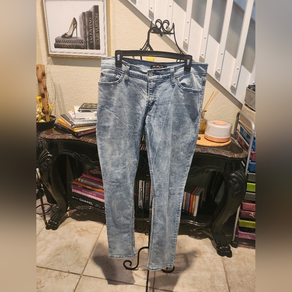 Levi's Too Superlow Skinny Stretch Jeans Stone Wash Size 11